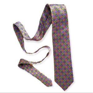 Vintage Neck Tie Purple Orange & Green Retro Unique Bright Vibrant 80s